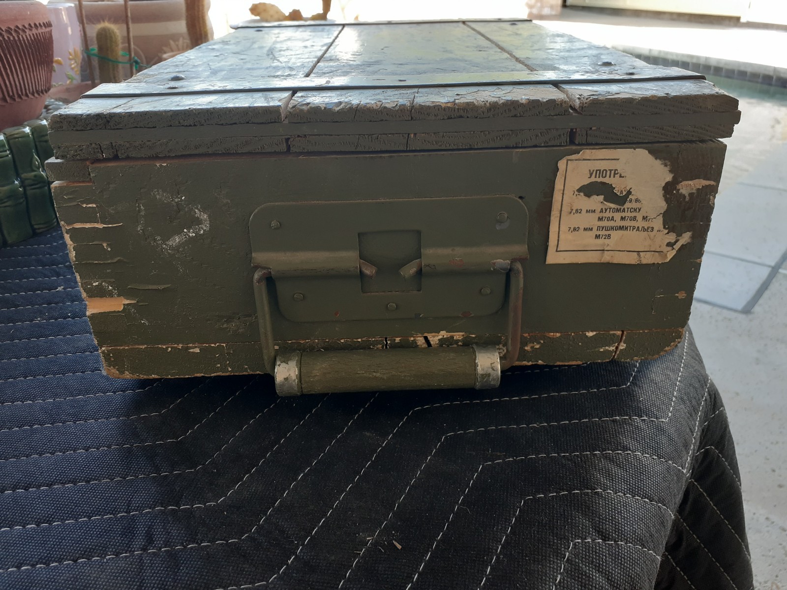 Vintage Military Wooden Crate 7.62MM M67 Green Ammo Box Serbian Russian ???