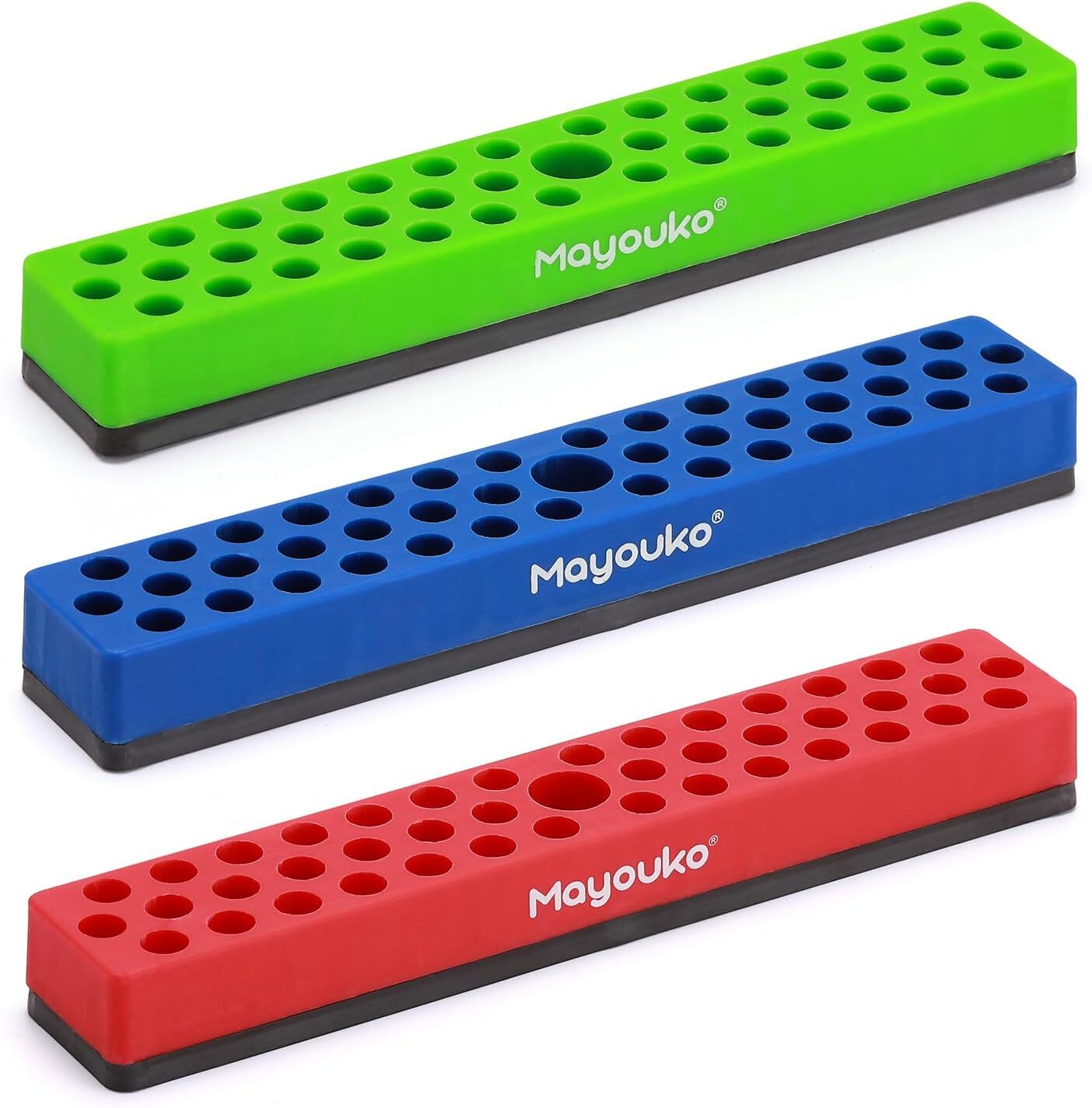 3PCS 1/4" Magnetic Hex Bit Holder Rack Organizer 129 Holes 1/4" Drill Bit Holder