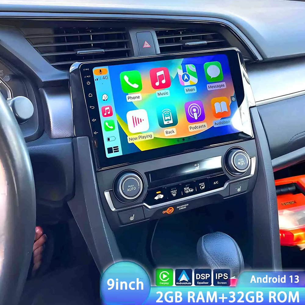 Android 13 Carplay Car Stereo Radio GPS WIFI For Honda Civic 2016-2020 Head Unit