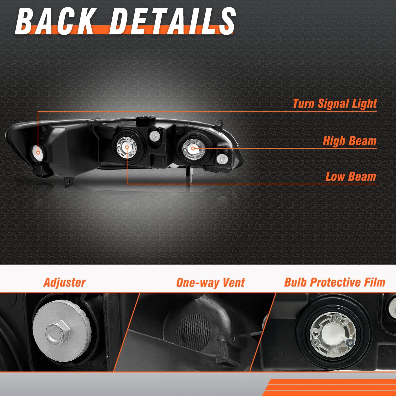 Compatible with Accord 2/4Dr Headlamp for Honda Accord Headlights Assembly