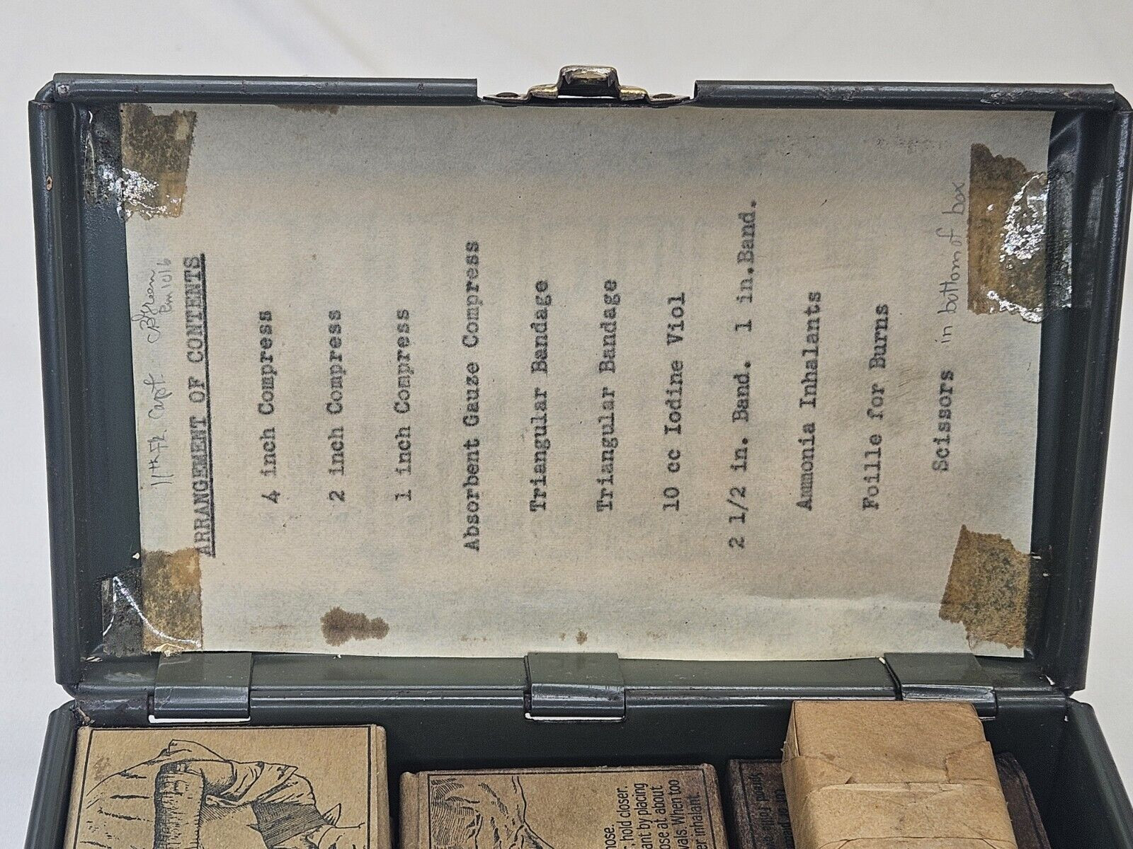 Vintage Military used First Aid Kit Eagle Lock Co USA