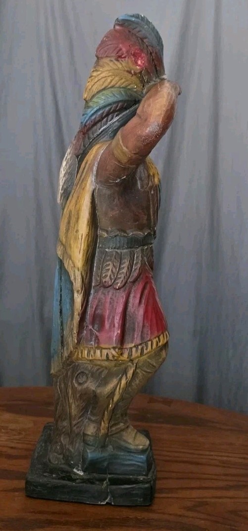 Vtg. 24" Alfco NY Cigar Store Indian Advertising Display, 1950s