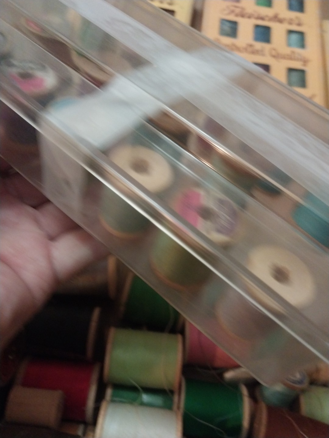 Vintage Fleischers Controlled Mercerized Thread New And Used Box Dated 1936