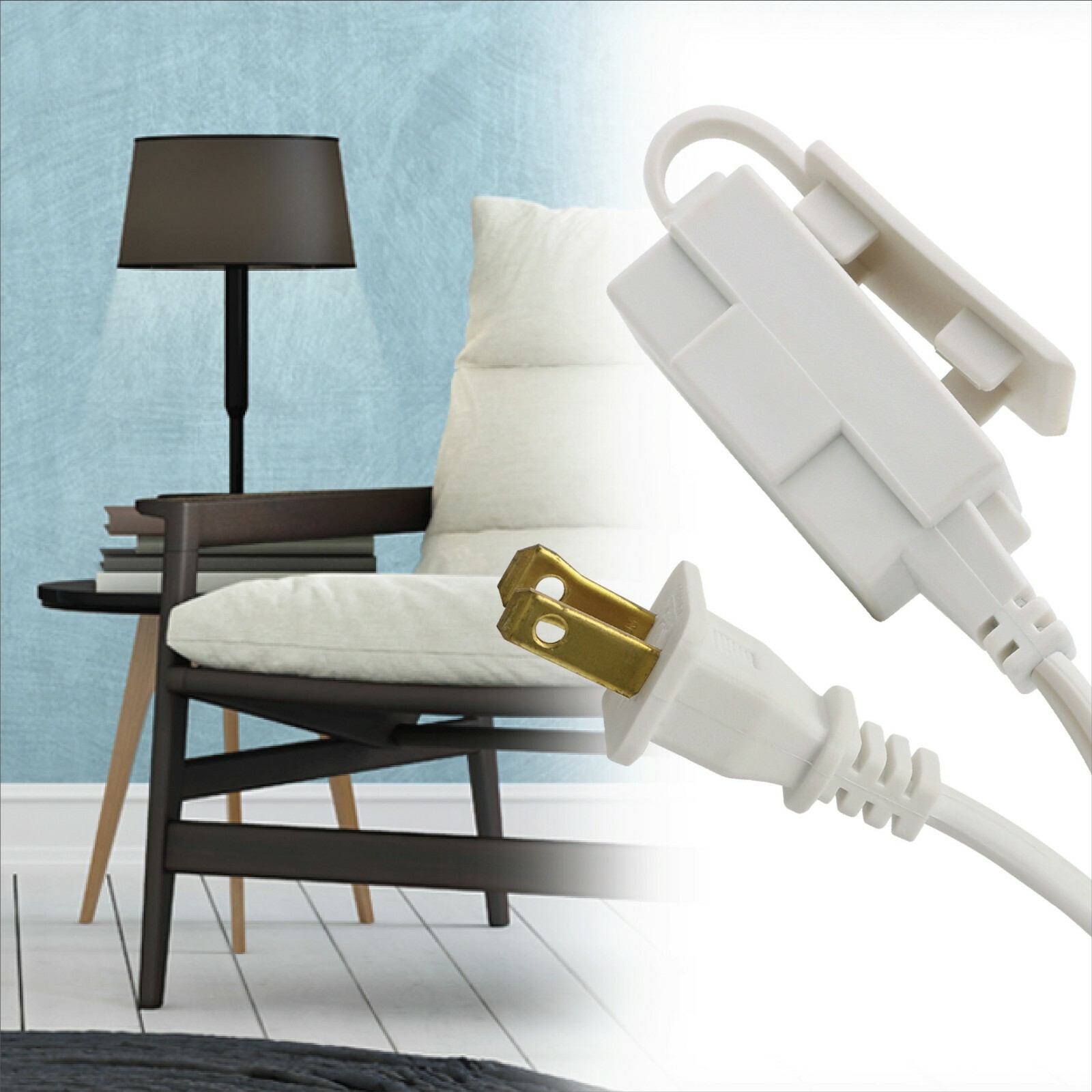 CP (2-Pack) 15ft 16/2 SPT-2 3-Outlet Indoor Extension Cord White, CP10034X2