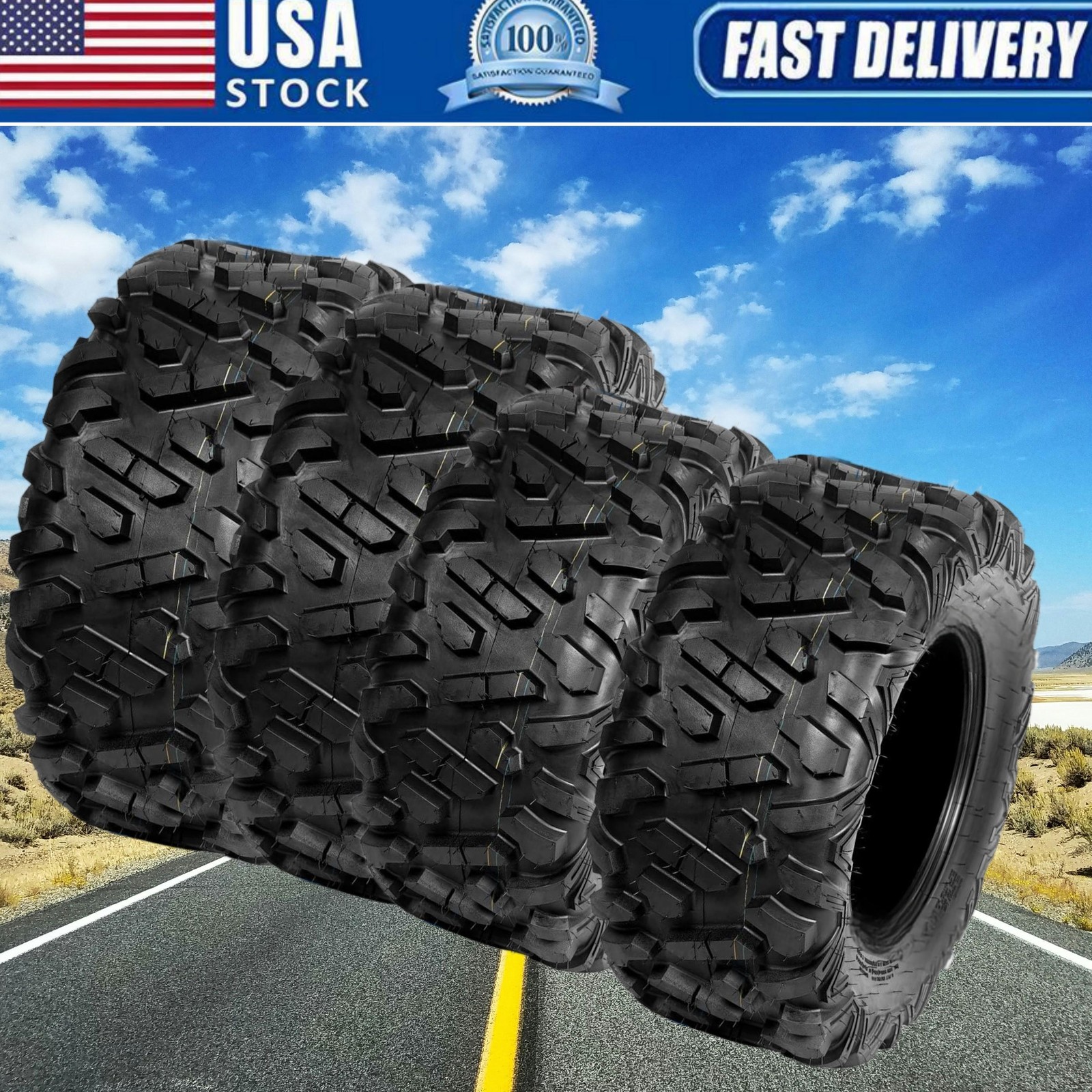 4pcs 26x9-14 26x11-14 Front Rear ATV UTV Tires 26x9x14 26x11x14 6 Ply Mud Tires