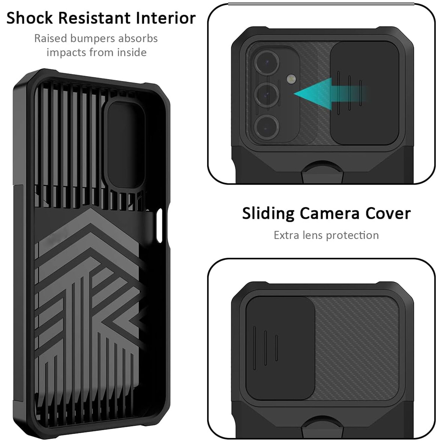 For Samsung Galaxy A17 5G Case Phone Camera Cover Shockproof + Tempered Glass