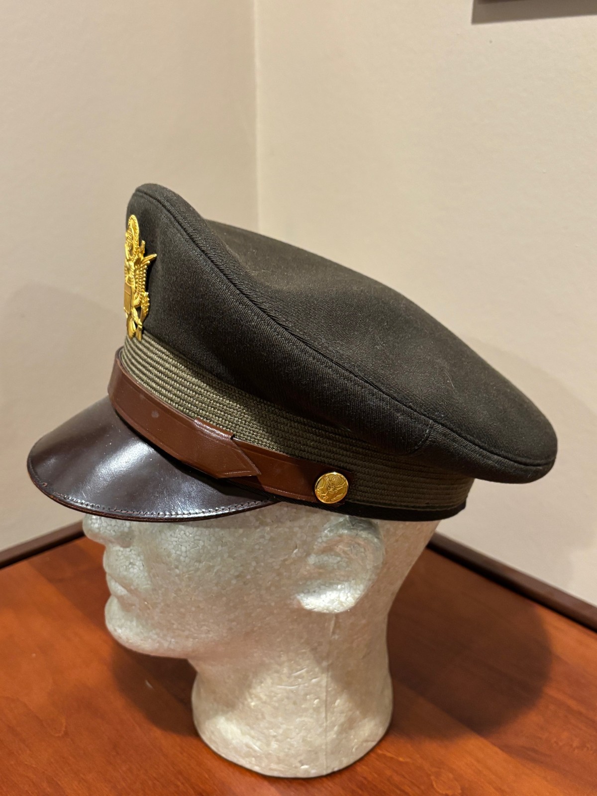 WWII ERA US ARMY CHAPLAIN DRESS & SERVICE VISOR HAT CAPS IDENTIFIED NAMED + MORE