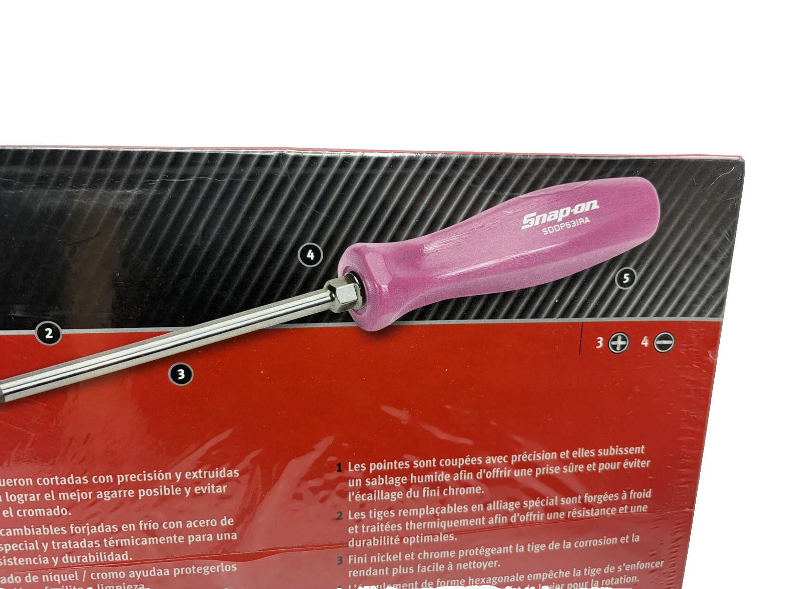 Snap On Tools Pink Hard Handle Combination Screwdriver Set SDDX70APP 7 Piece New