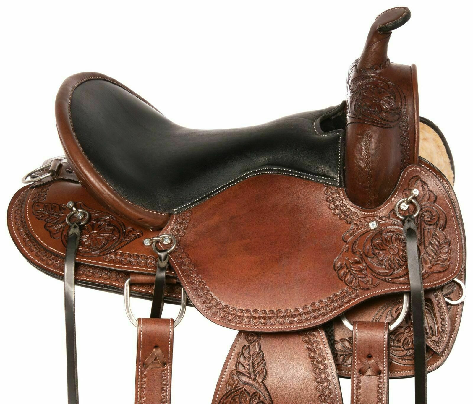 New Horse Saddle Western Trail Gaited Endurance Leather Tack .