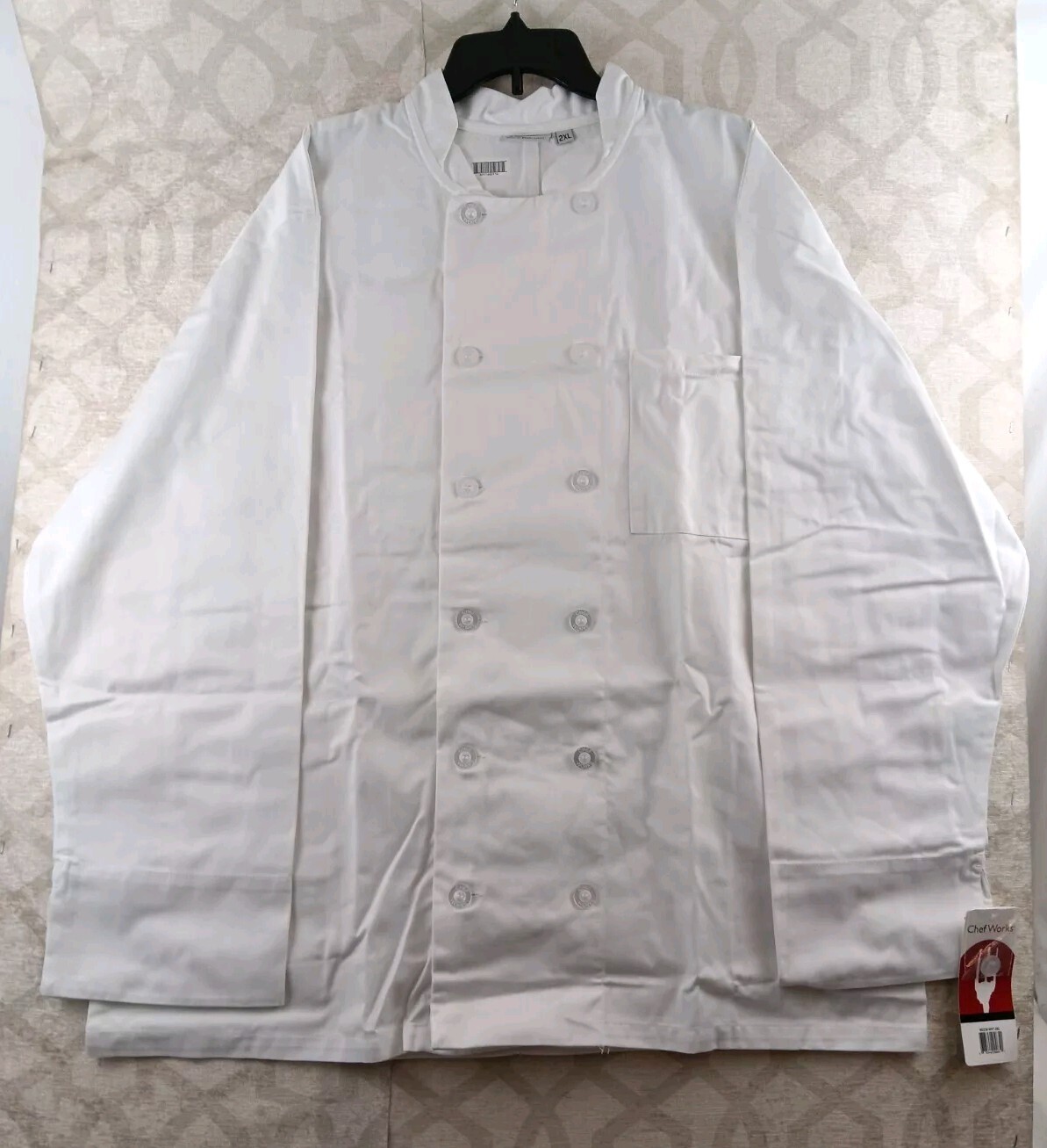 Chef Works Coat Mens 2XL XXL White Long Sleeves