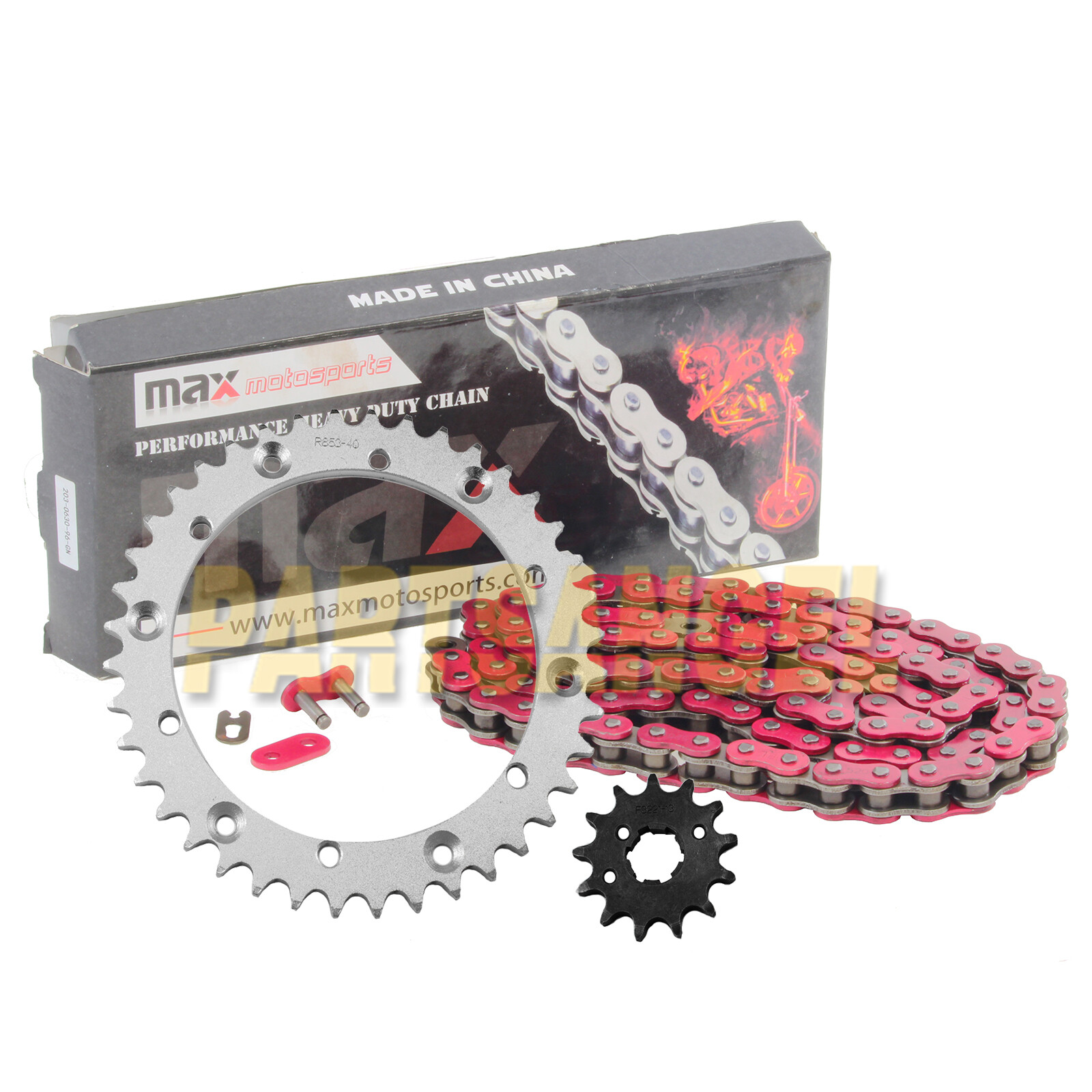 Heavy Duty Red Chain & Sprocket Kit for 1989-2004 Yamaha Warrior 350 YFM350X