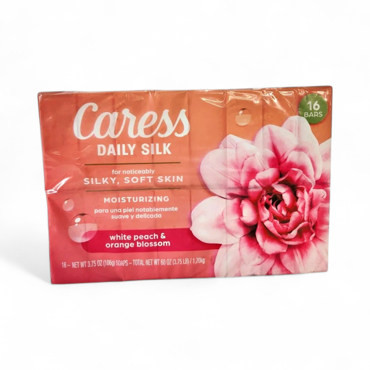 Caress Daily Silk Moisturizing Bar Soap, White Peach & Orange Blossom - 16 Count
