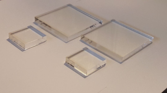 Clear Acrylic Square Bases Stands Mineral Collectible Mounting Display 1 2 3 4"