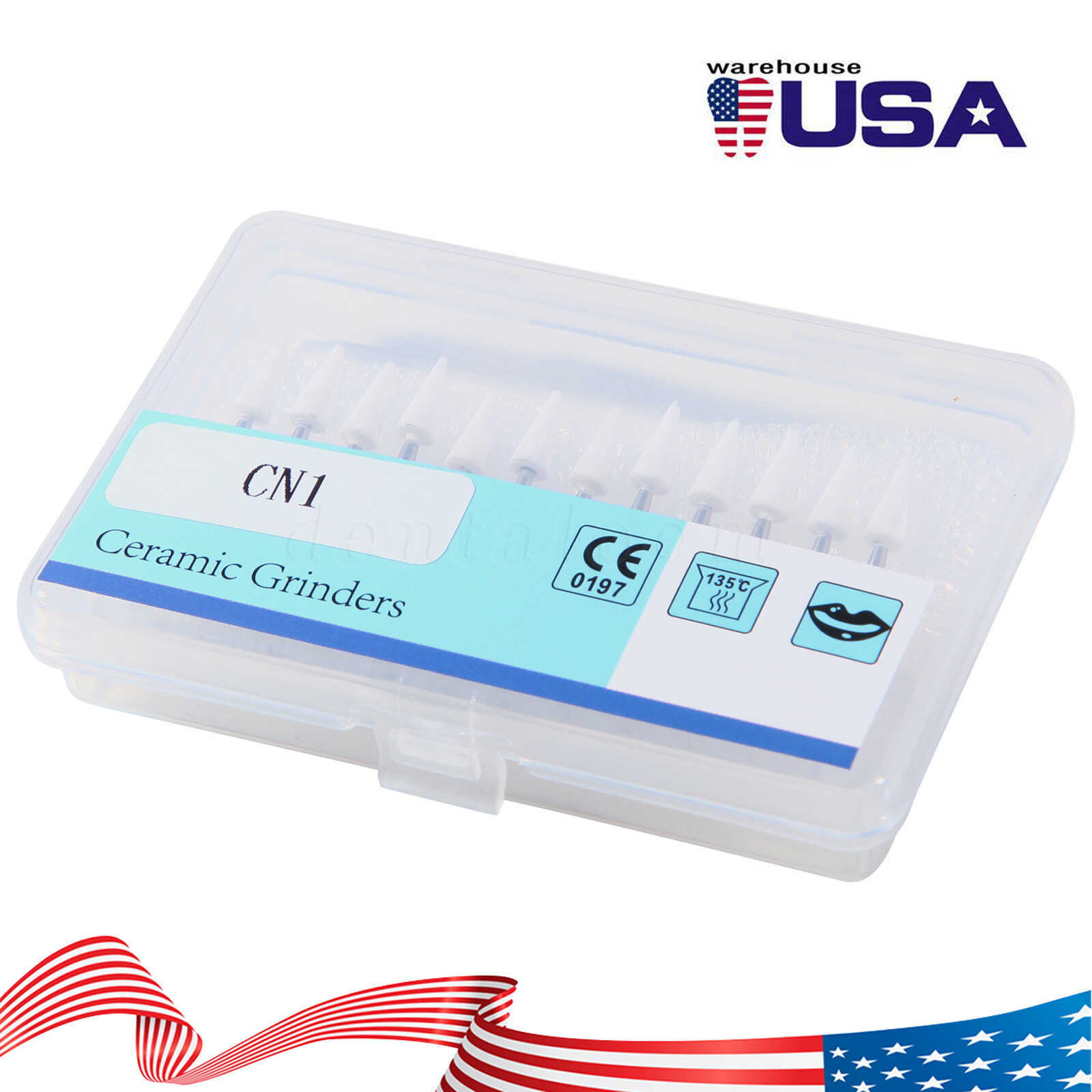 12 pcs Dental Polishing White Stone Polisher Bur FG Coarse/Fine For Finishing