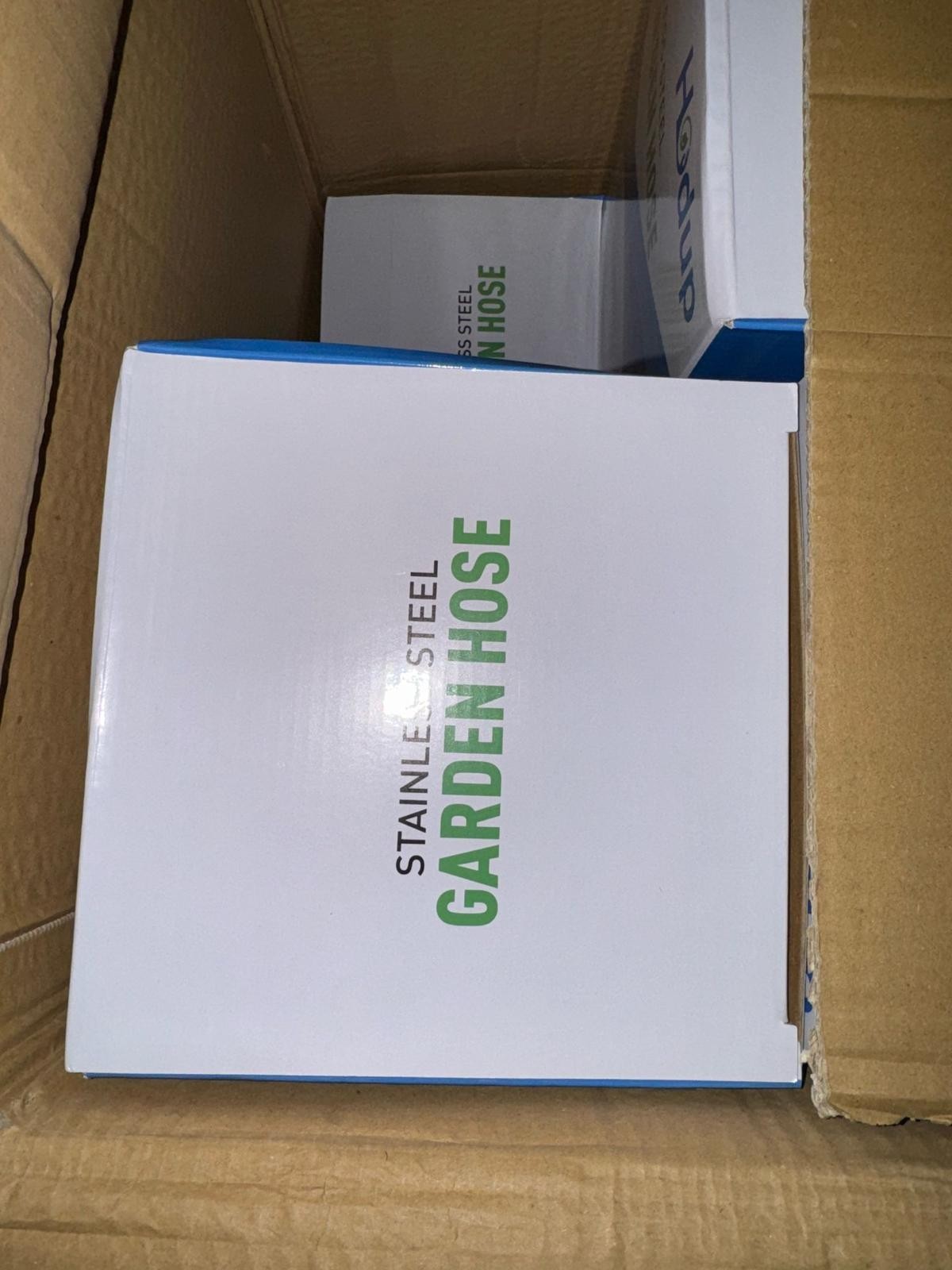 50 Feet 304 Stainless Steel Metal Garden Hose with Solid Brass Nozzle, Lightweig