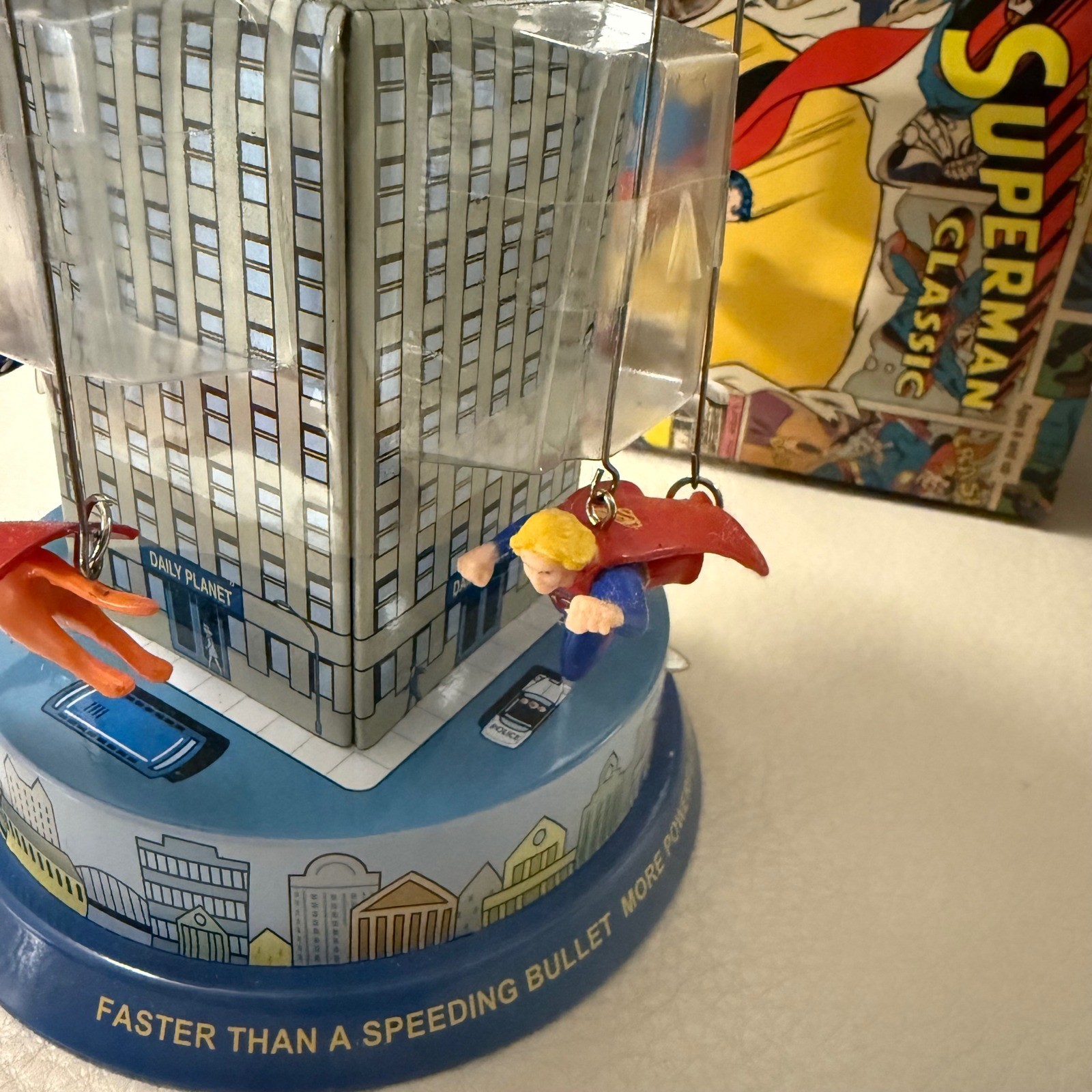 Schylling Superman Classic Carousel Wind-Up Tin Toy – Collector Series – Boxed