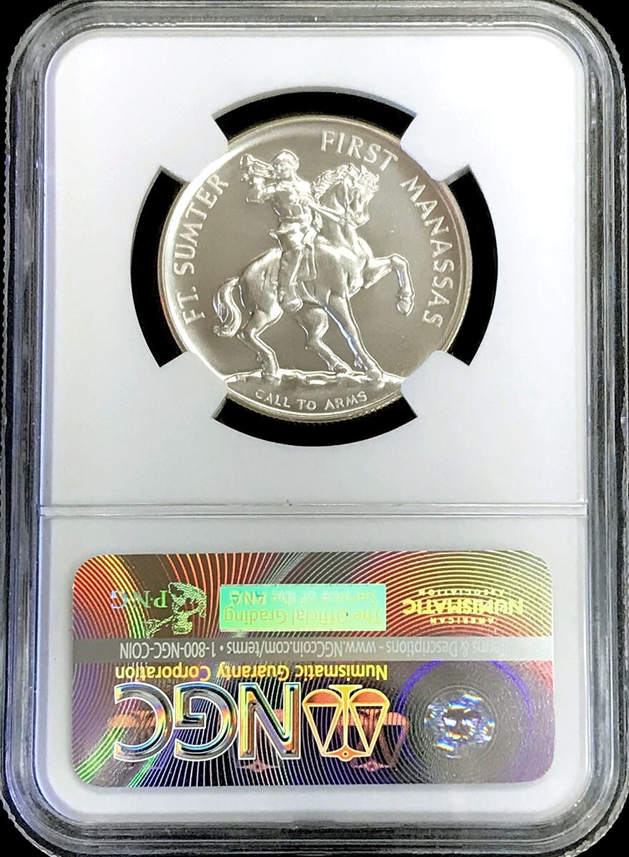 1961 SILVER 50C CIVIL WAR CENTENNIAL FT SUMPTER 1ST MANASSAS MEDAL NGC MS 68