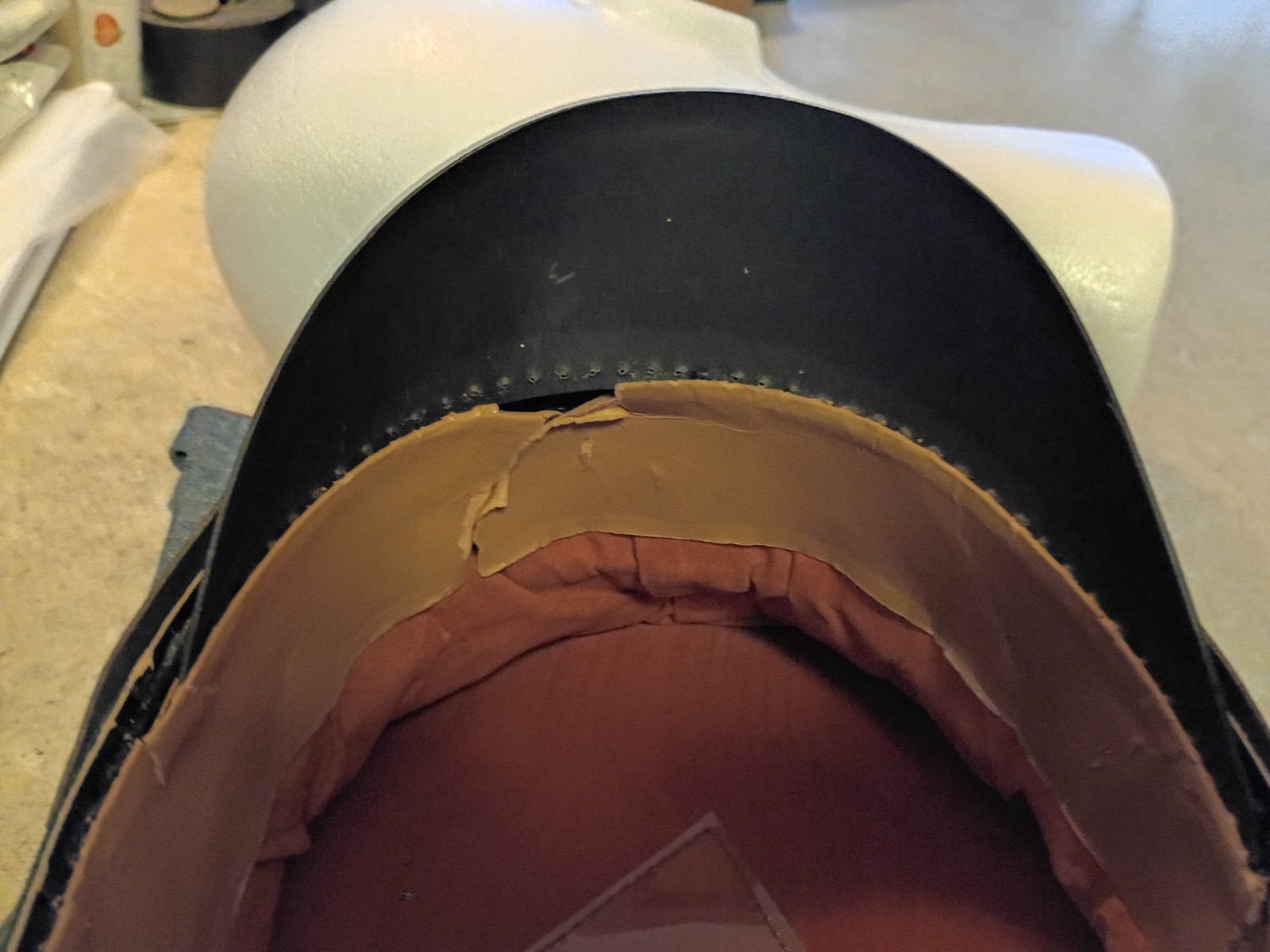 World War 2 German Customs NCO Enlisted Visor hat cap with bug bites misshaped