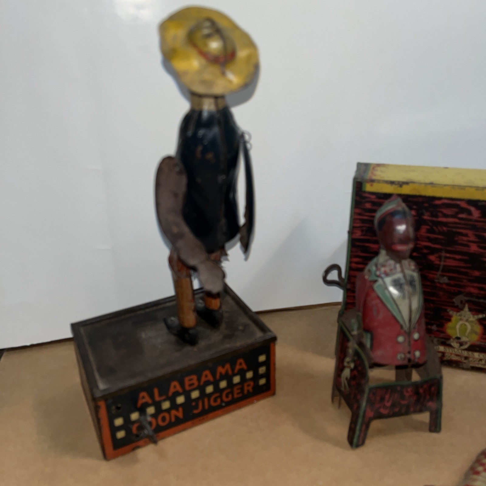Set of 2 tin toys Ham and Sam The Minstrel Team & “TOMBO “Alabama Coon Jigger