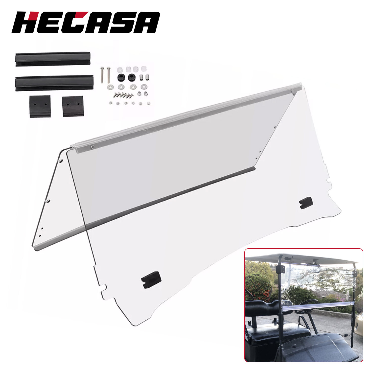 Clear Folding Golf Cart Windshield PC For EZGO TXT Medalist 1994-2014 2011