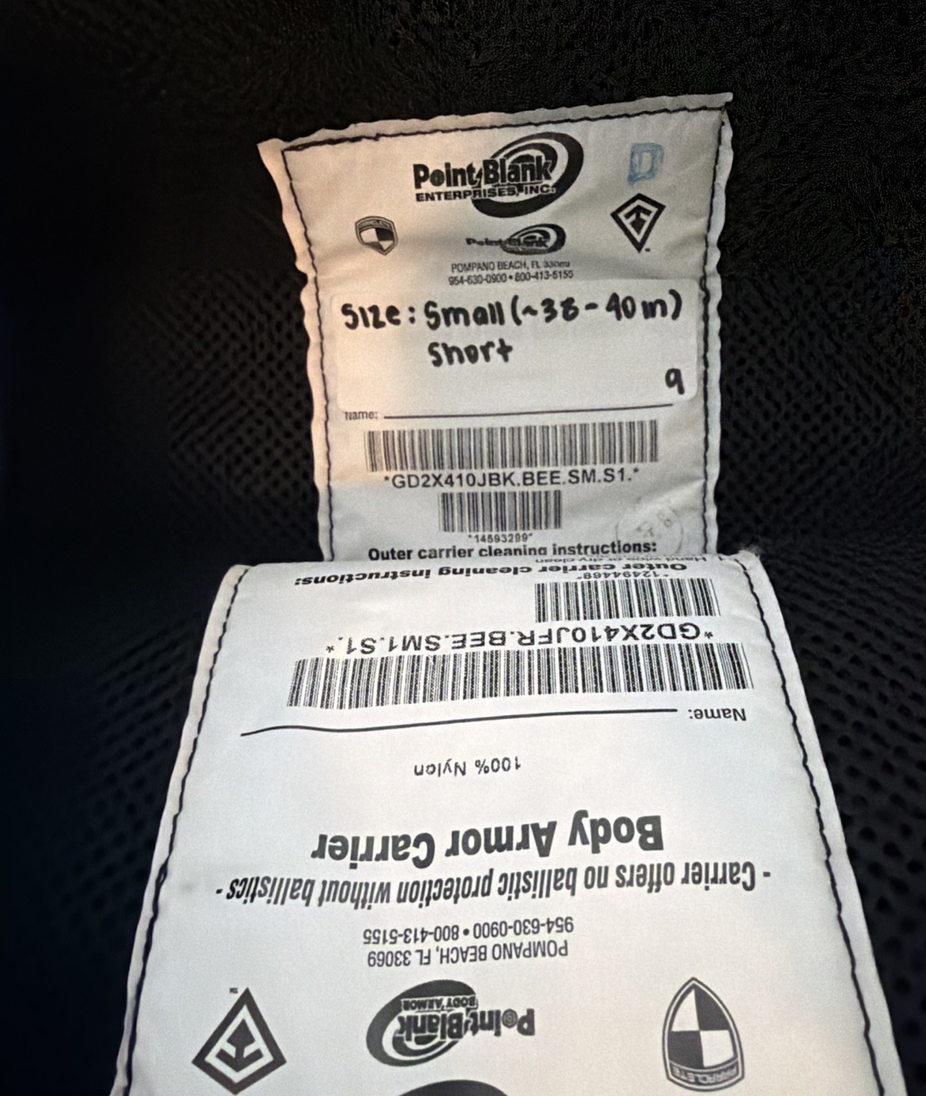 Point Blank Load Bearing Vest Body A W/ Inserts (NO Plates)