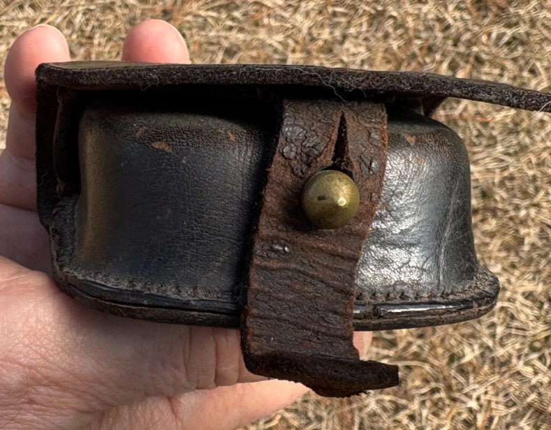 Early War Unmarked Union Cap Box. Good Condition and Very Amusing Initials!