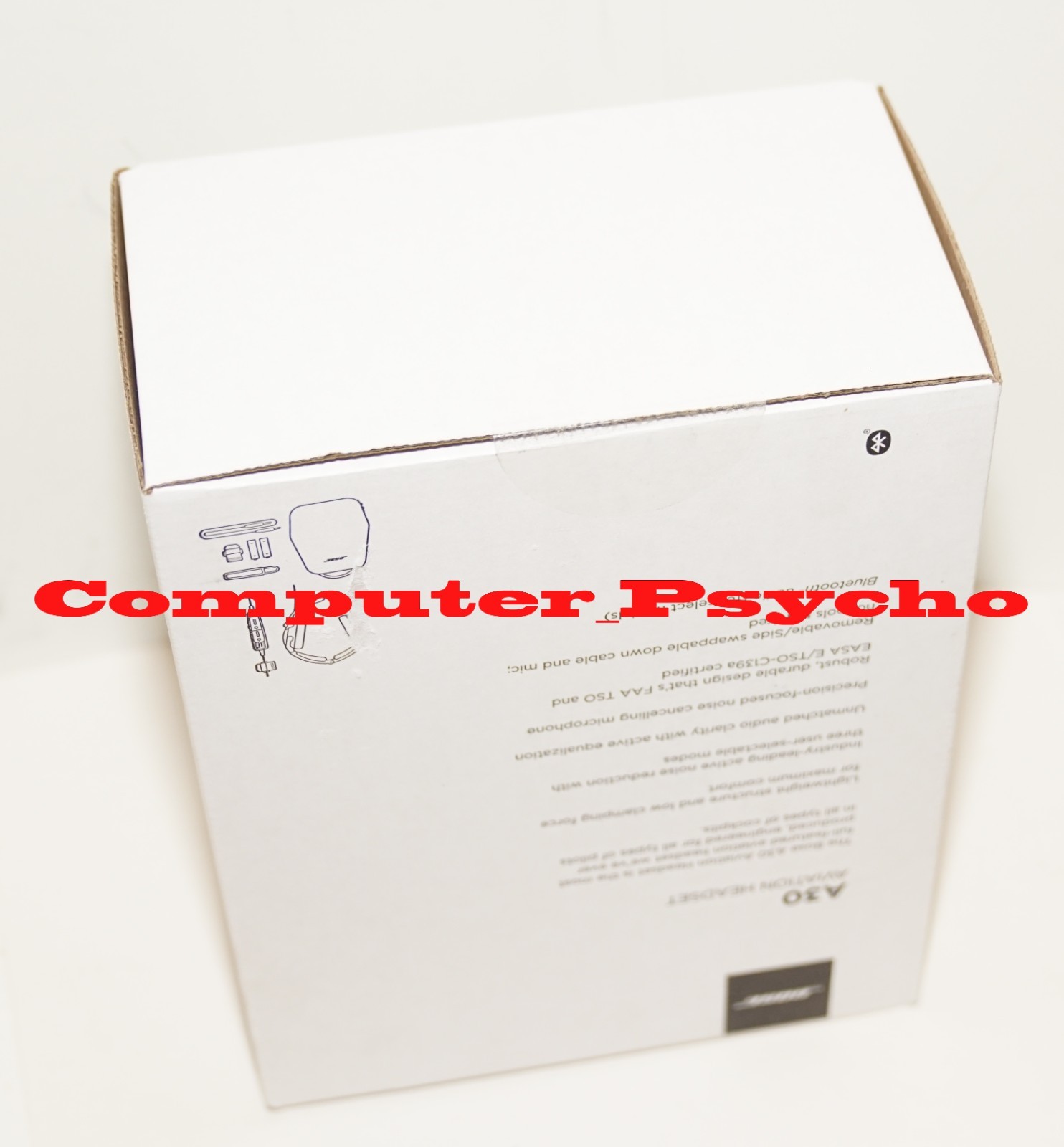 BOSE A30 857641-3120 AVIATION HEADSET BLUETOOTH BATTERY DUAL PLUG STRAIGHT CABLE