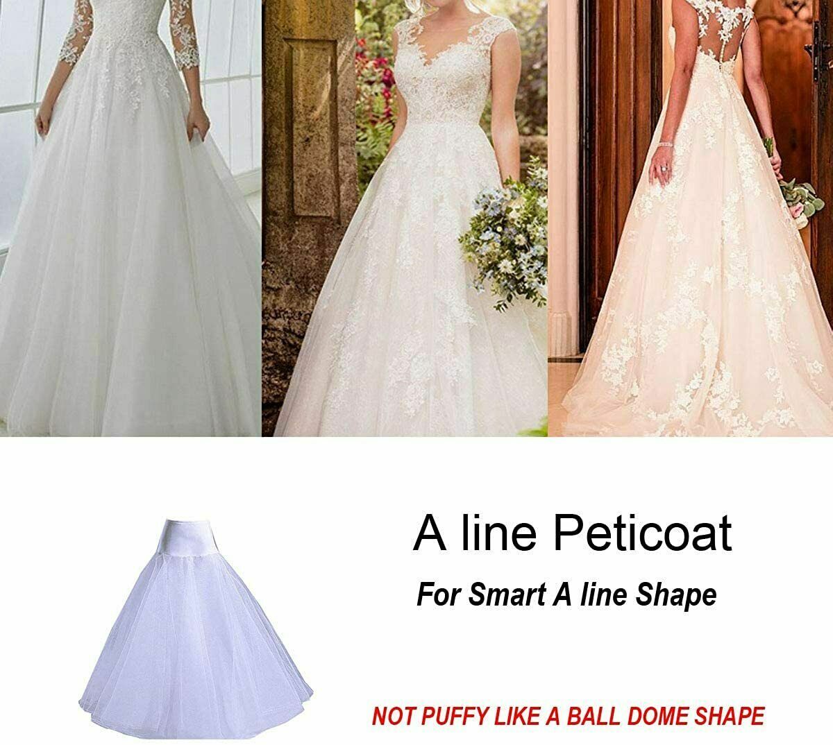 A Line Petticoats for Women Crinoline Half Slips Floor Length Bridal Underskirt