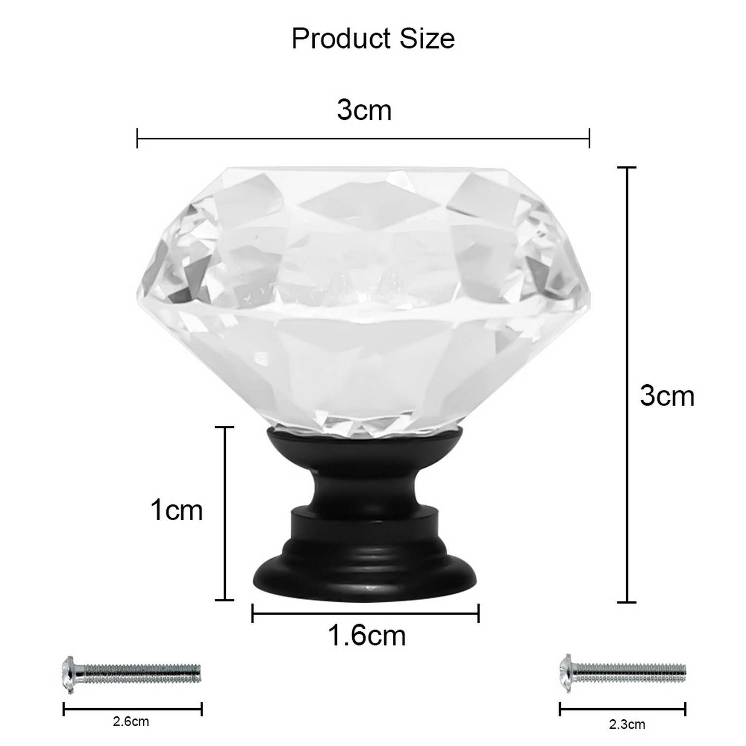 Dynasty Glass Cystal Kitchen Cabinet Door Hardware Knobs Handles - Color Choice