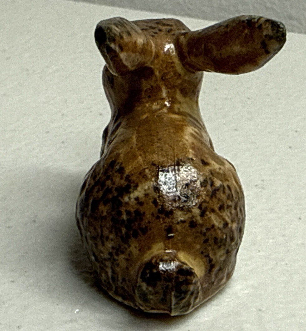 Vintage Porcelain Brown Speckled Bunny Rabbit Figurine Occupied Japan