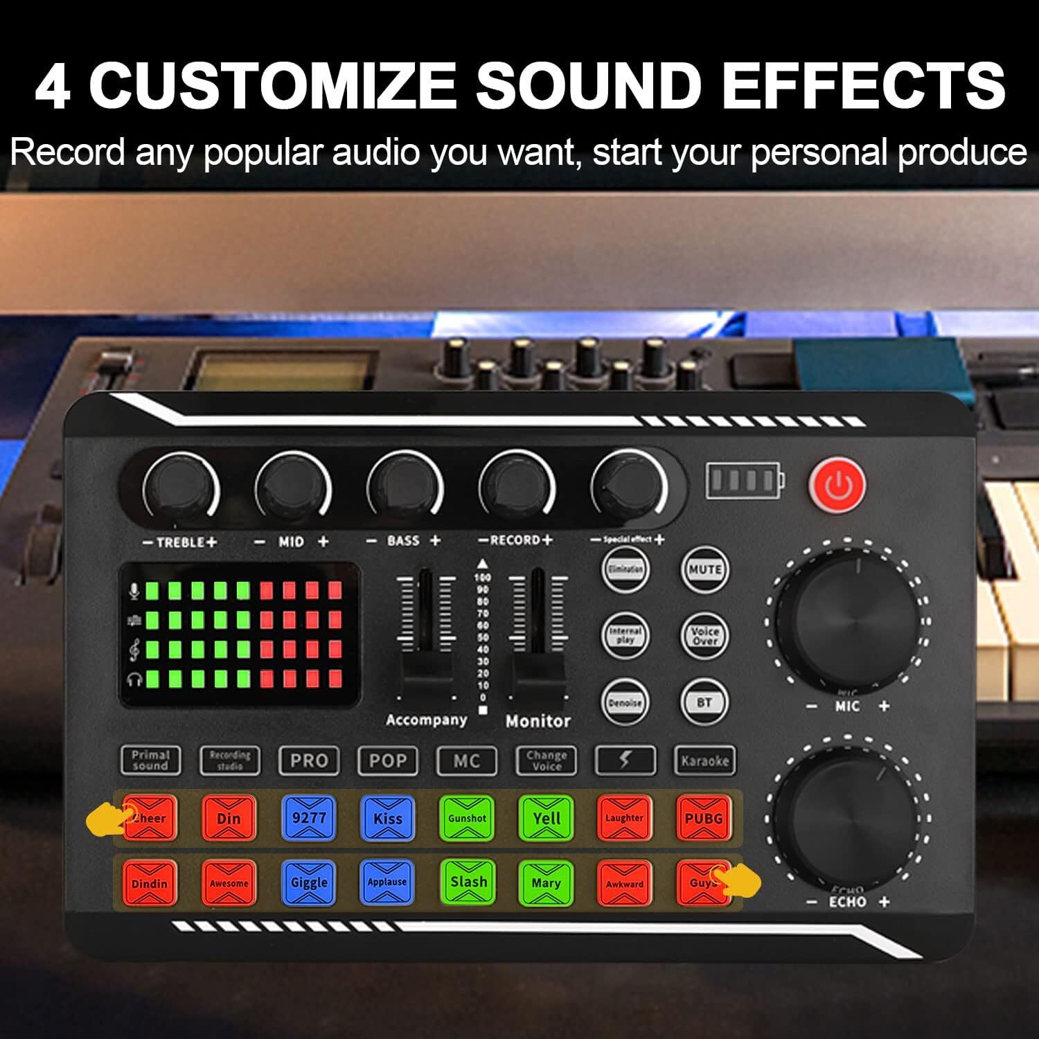 Complete Home Studio Recording Kit Mixer Condenser Microphone for Music Podcast