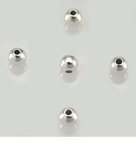 100pc, Genuine Sterling Silver 3mm Beads. Round. Seamless Spacer Polished Beads.