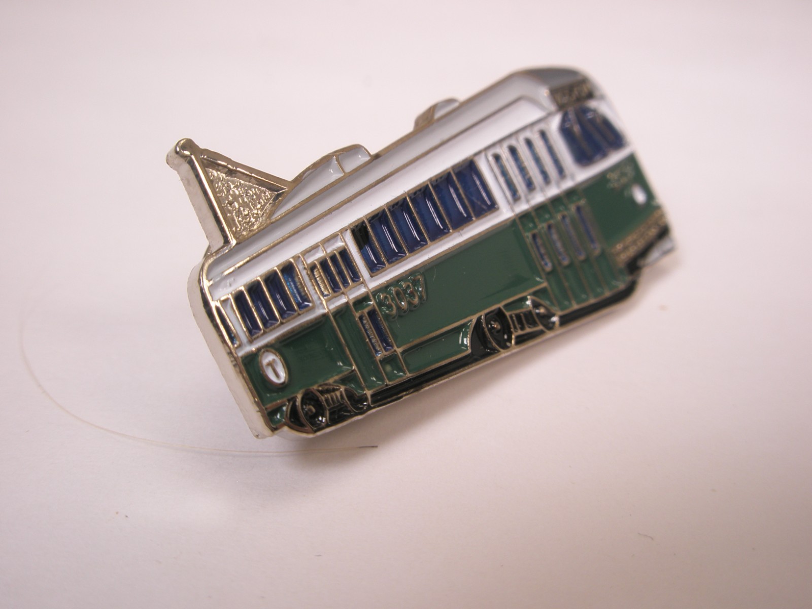 Boston Elev Railway Car 3037 Transit Train MBTA Vintage Tie Tack Lapel Pin a01
