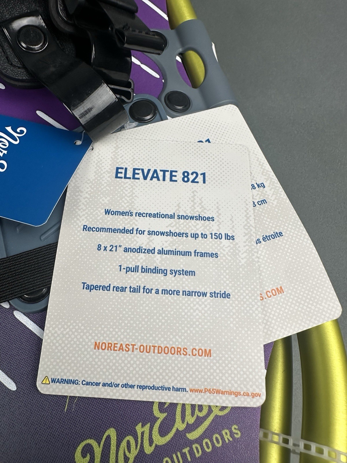 Nor'East Outdoors Elevate Series 821 Snowshoes Neon Purple