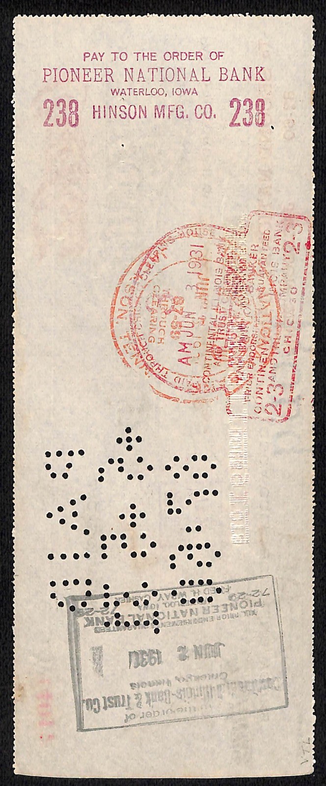 1931 Jackson, TN Coca-Cola Bottling Works Second National Bank Check