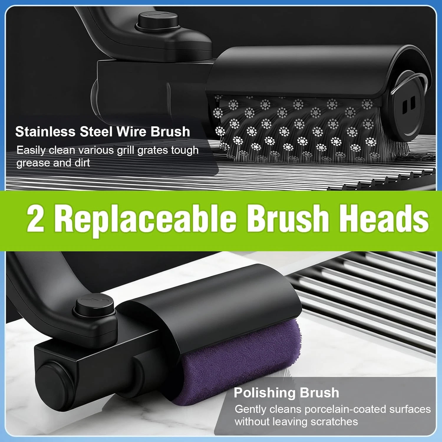 Electric BBQ Grill Brush - 2600mAh Rechargeable Cleaning Brush Wireless Cleaner.