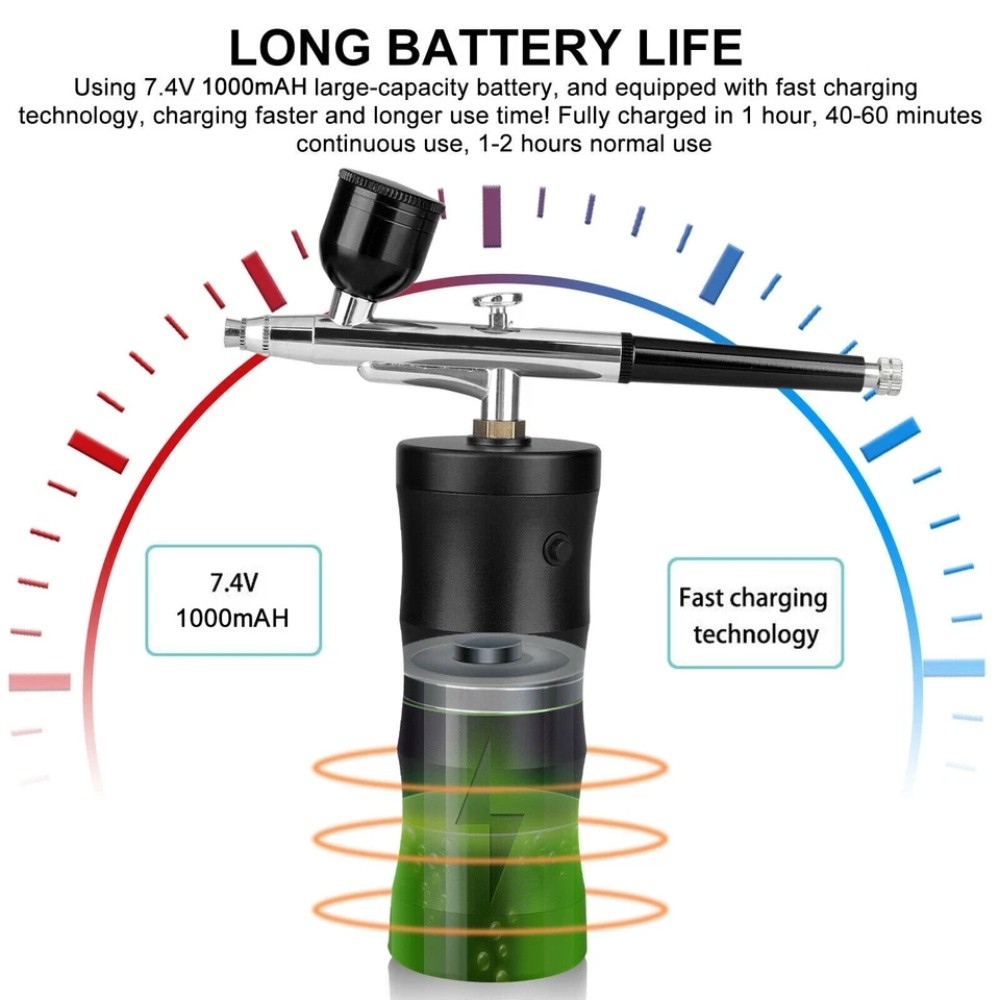 Portable Air Compressor Kit Airbrush Paint Spray Gun Nail Art Tattoo Airbrush