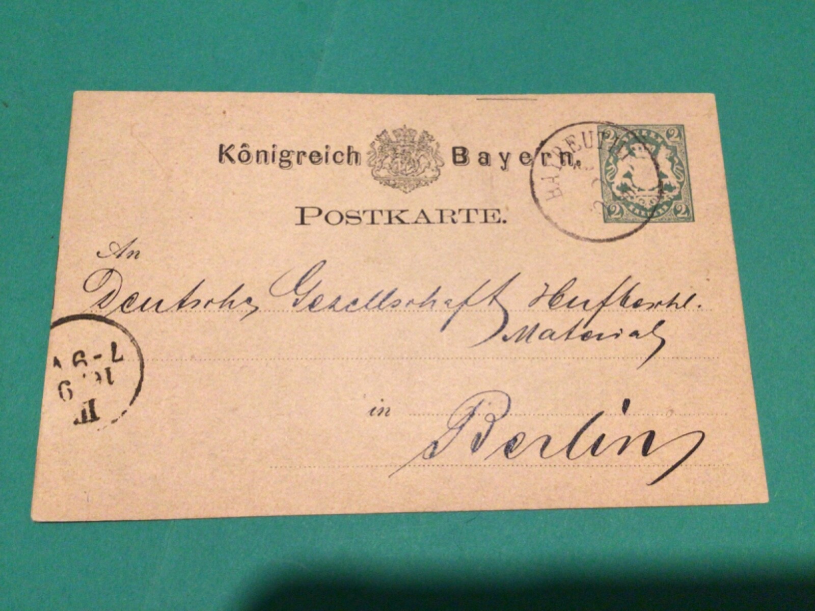 Germany Bavaria Bayreuth   to Berlin used postcard A18048