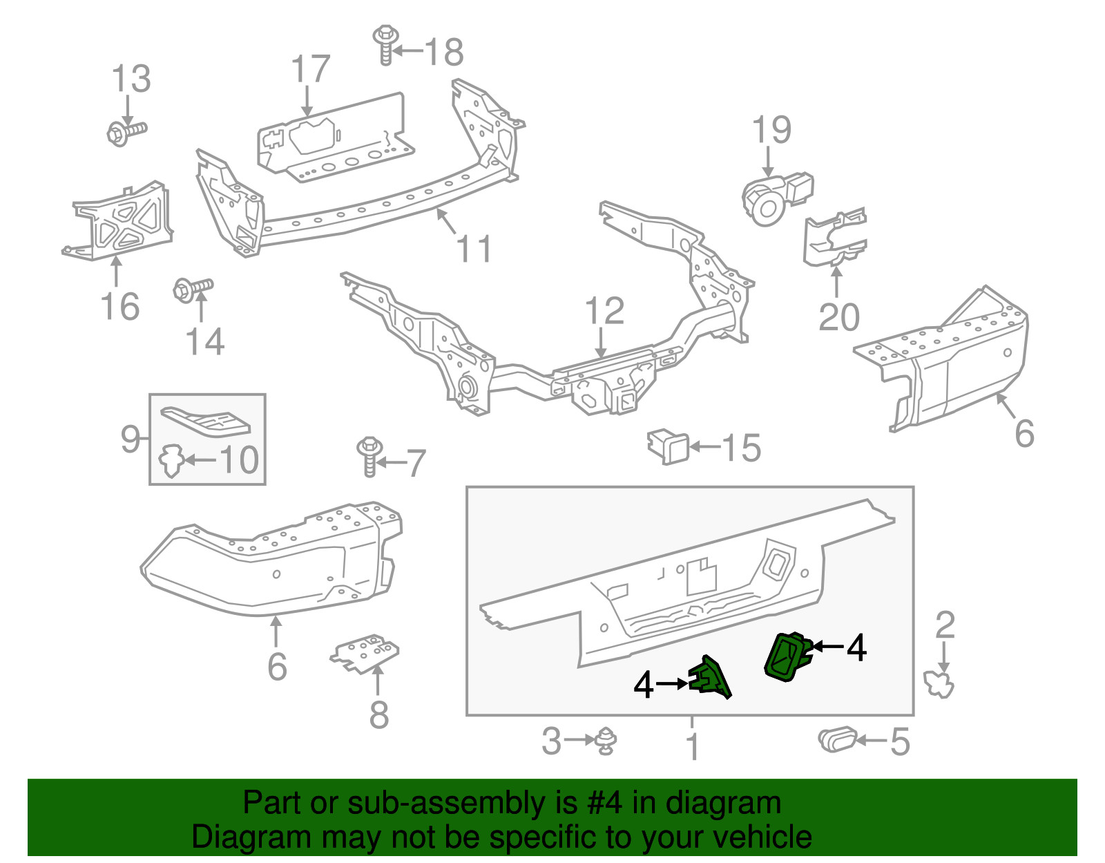Genuine License Plate Light Lens INSERT (Left Rear) 52156-0C040