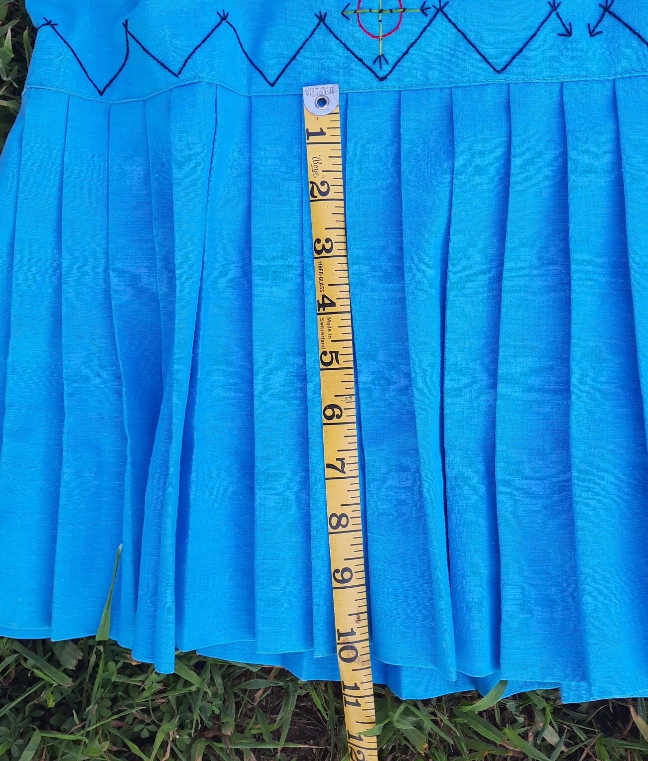 Vtg Authentic Seminole Indian 1930s Dress Handmade Stitched Blue Native American