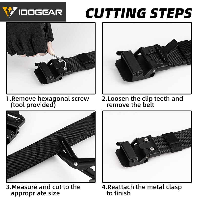 IDOGEAR Tactical Belt 1.5" Sturdy Ratchet Nylon Gun Belt Rigid Heavy Duty Army