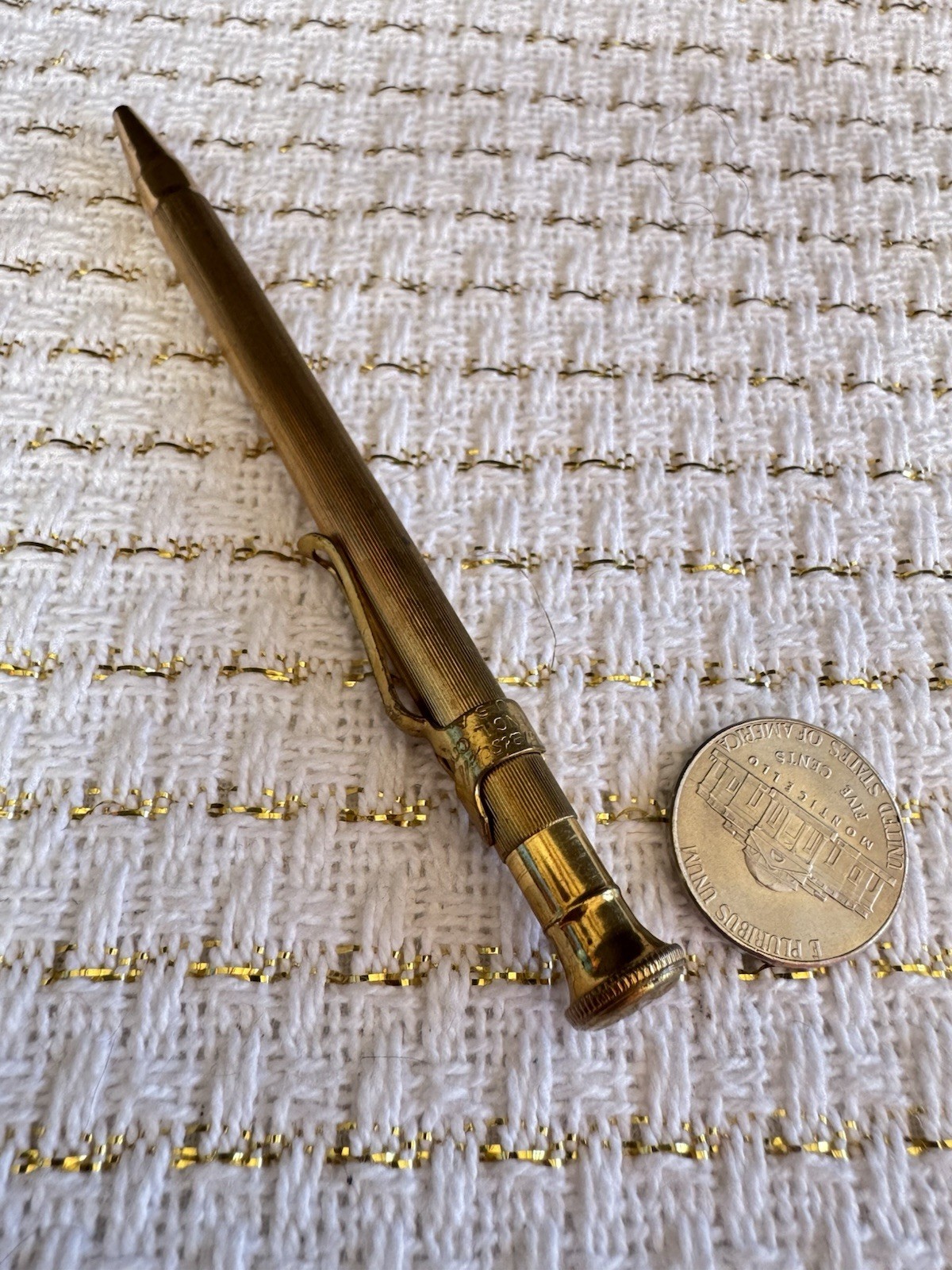 1915 Blaisdell Mechanical Pencil Co Gold Tone Plated - Rare Antique Parts Repair