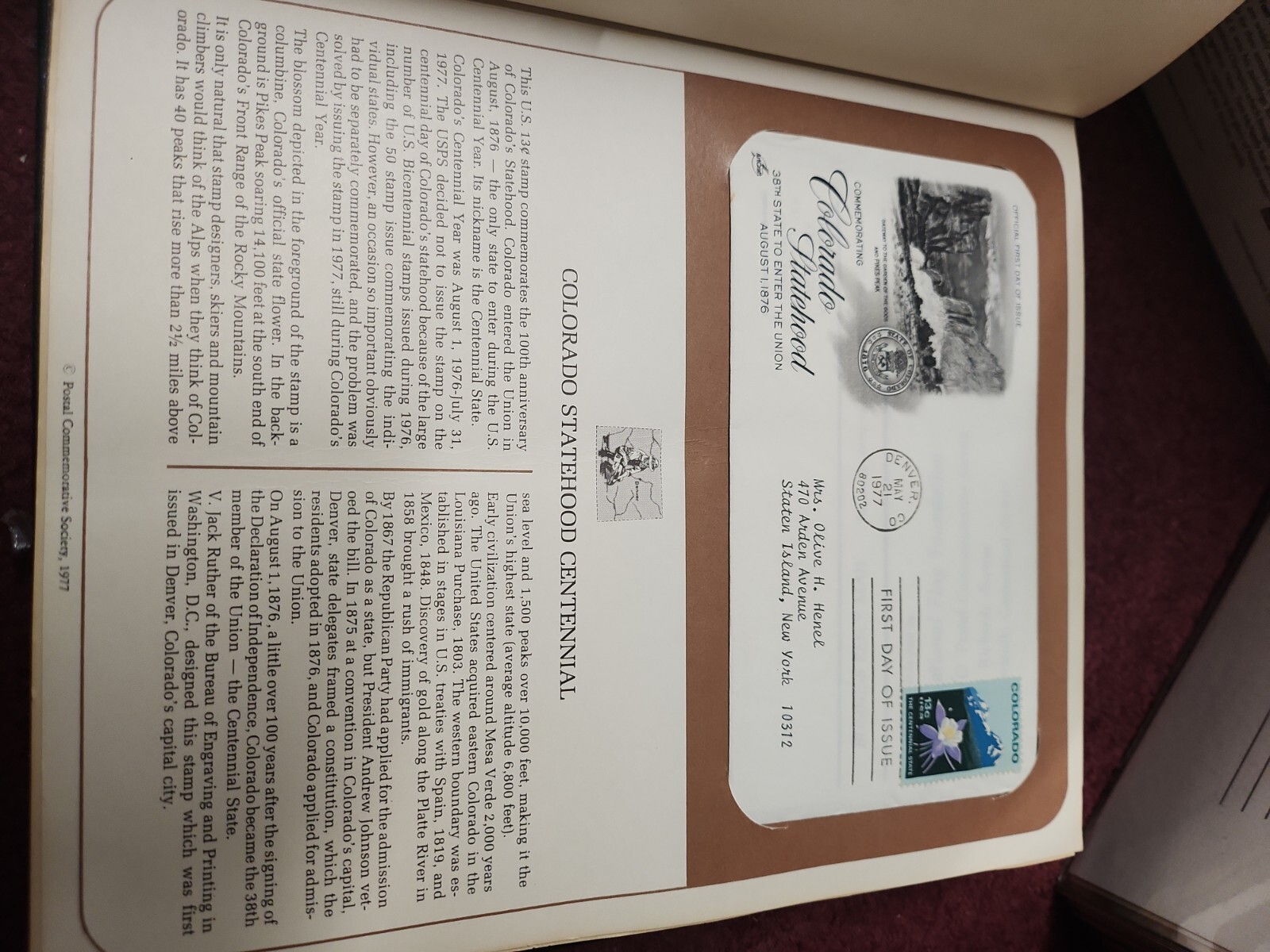 First DAY Postal Commemorative Society Stamp Book Covers Stamps 1975-77