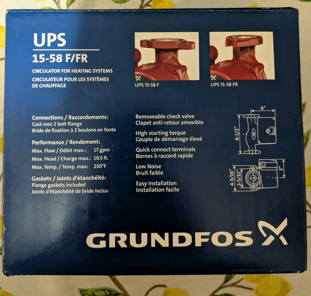Grundfos UPS 15-58 FC Circulator Pump (59896341)