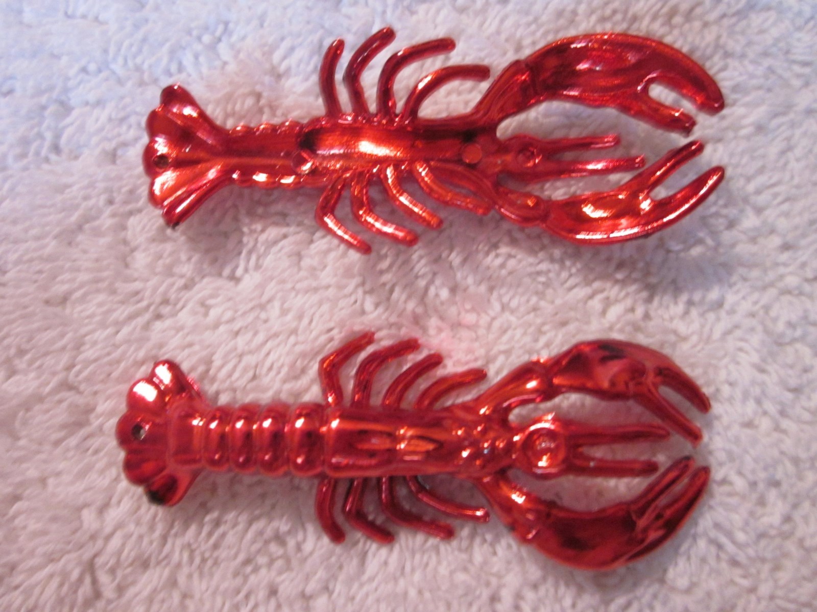 3 DOZEN (36 pieces) "RED CRAWFISH TRINKETS" 70mm - BULK CRAFTS MUDBUGS CRAYFISH