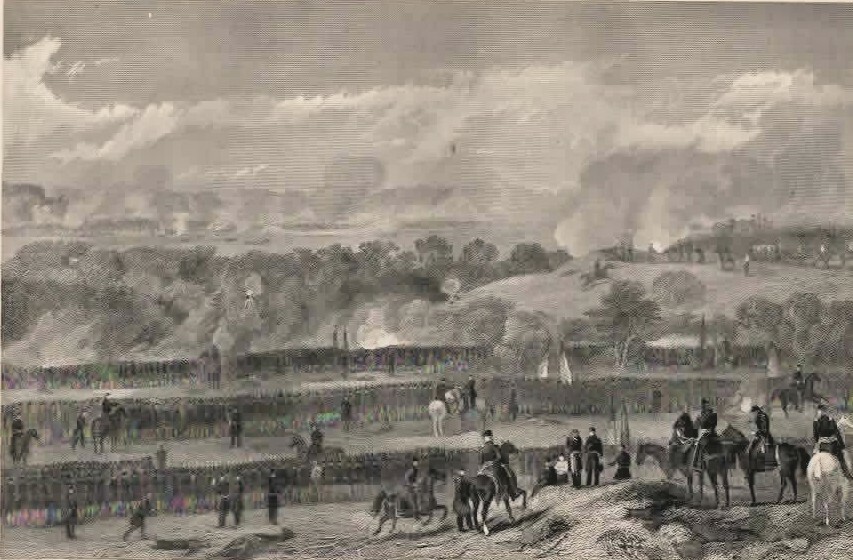 Battle of Malvern Hill by Alonzo Chappel  vintage print  1865  Civil War