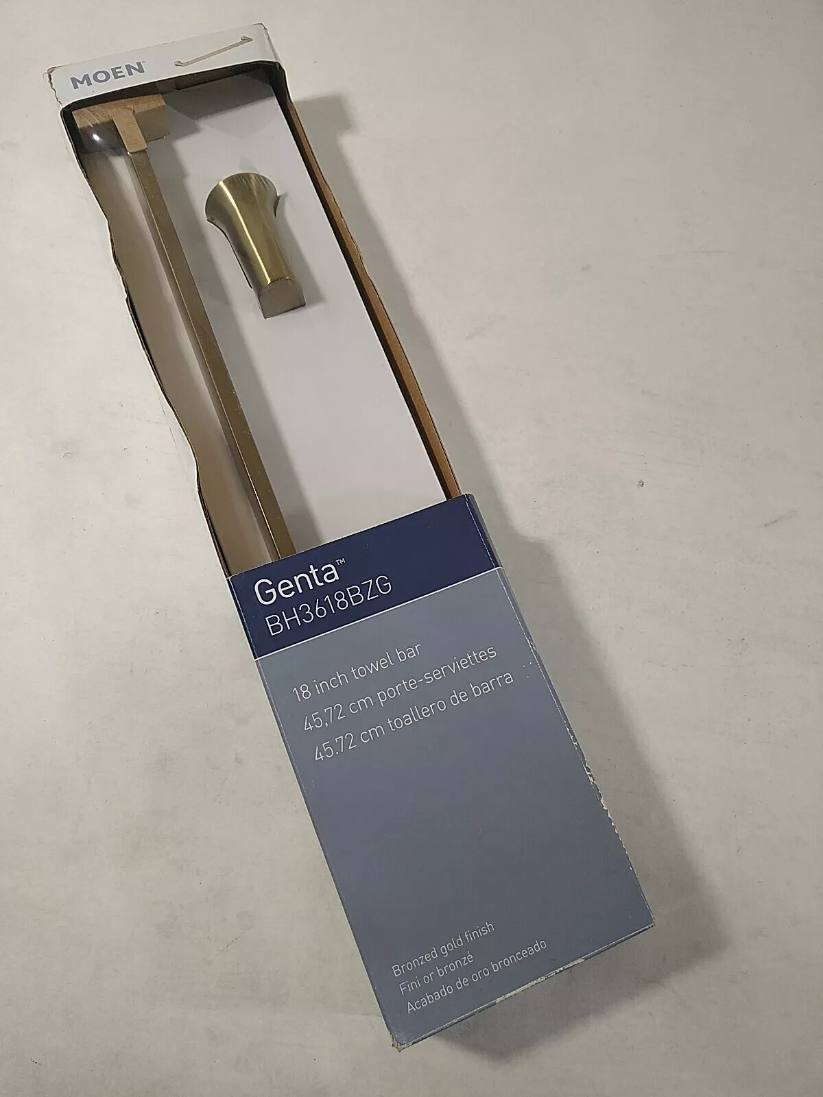 MOEN BH3618BZG Genta 18 in. Towel Bar in Bronzed Gold Finish