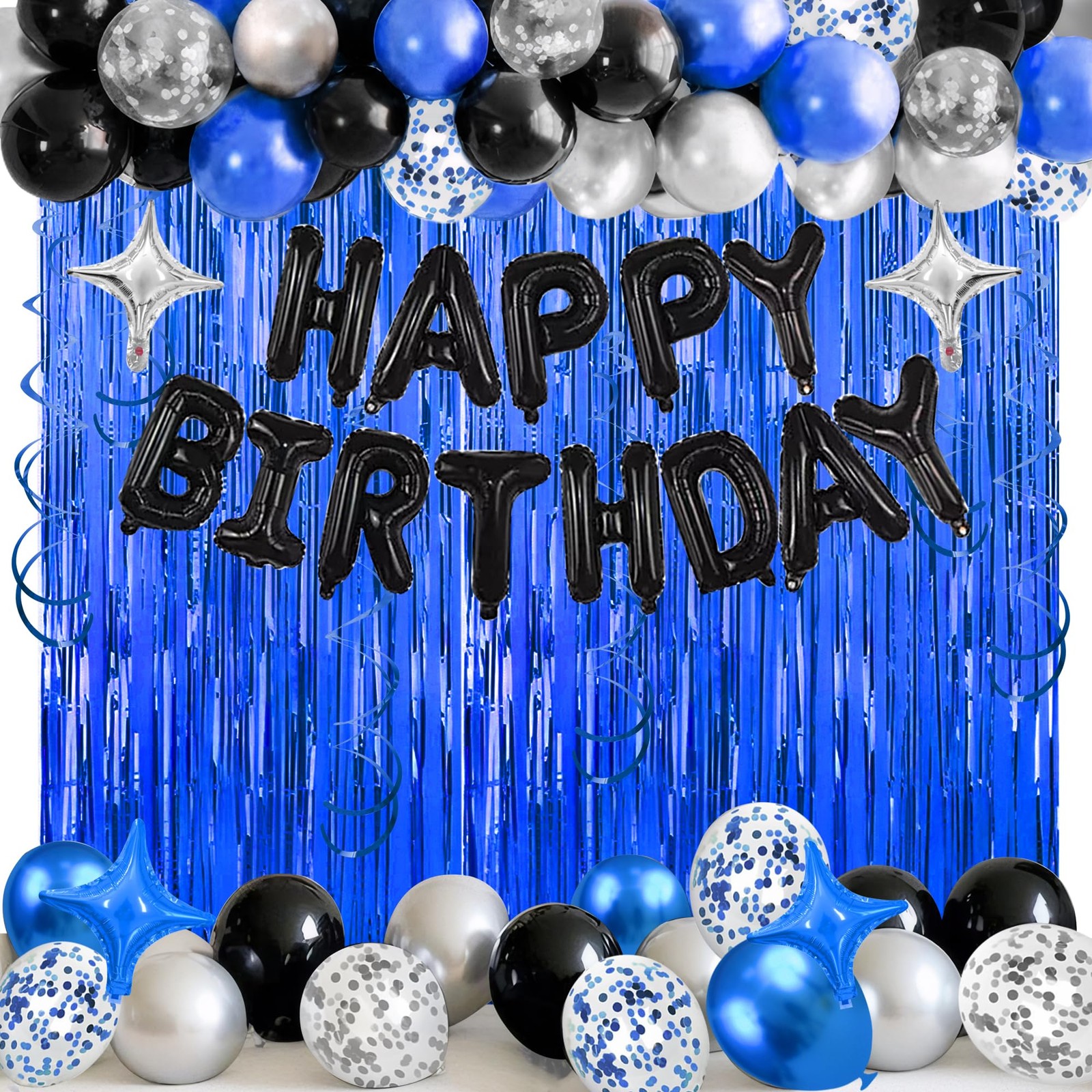 67 Globos Azul Marino y Plateado 12 Pulgadas Para Cumpleaños Fiesta Niños Hombre