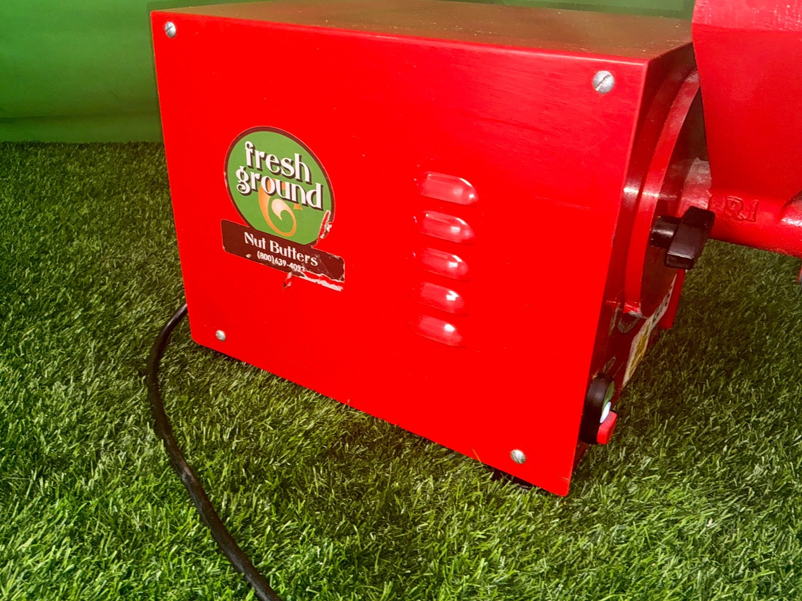 Olde Tyme Hampton Farms PN2 Nut Butter Grinder (Red) w/ Hopper 2104 1F