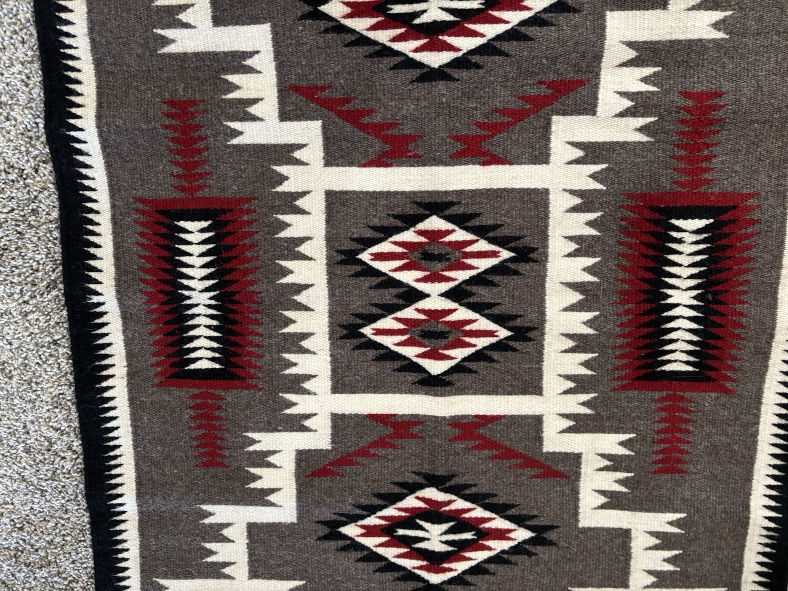 Vintage Navajo Rug Native American Indian Teec Nos Pos Storm pattern 38" X 25"